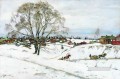 冬 黒樺 セルギエフ ポサド 1921 コンスタンティン ユオン 雪の風景